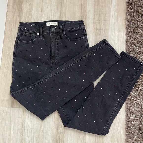MADEWELL 10 HIGH RISE METALLIC DOT SKINNY JEANS  27 - Picture 3 of 7